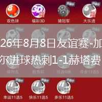 2026年8月8日友谊赛-加拉格尔进球热刺1-1赫塔费